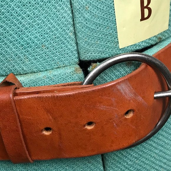 Genuine Leather Distressed Belt Metal Stud Detail Brown Boho Size Small - Picture 13 of 15